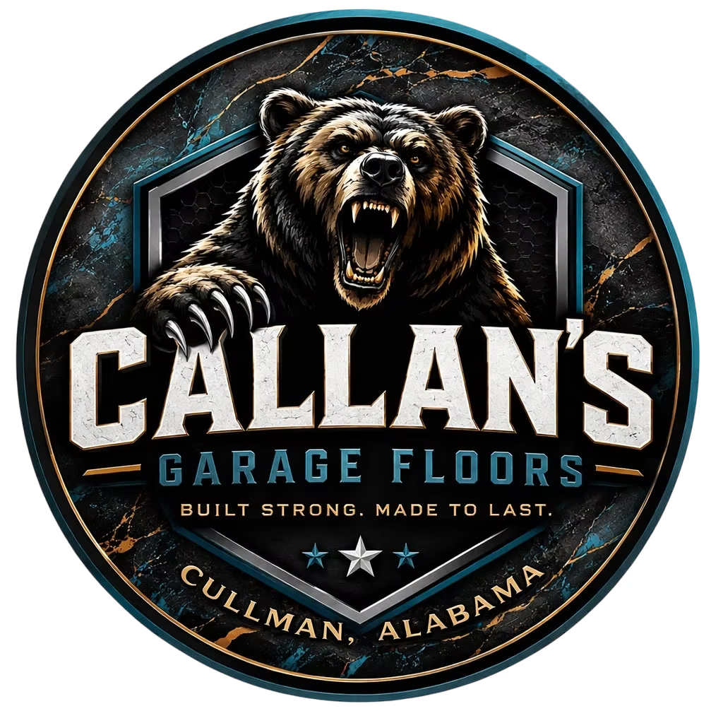 Existing Callan’s Garage Floors bear logo